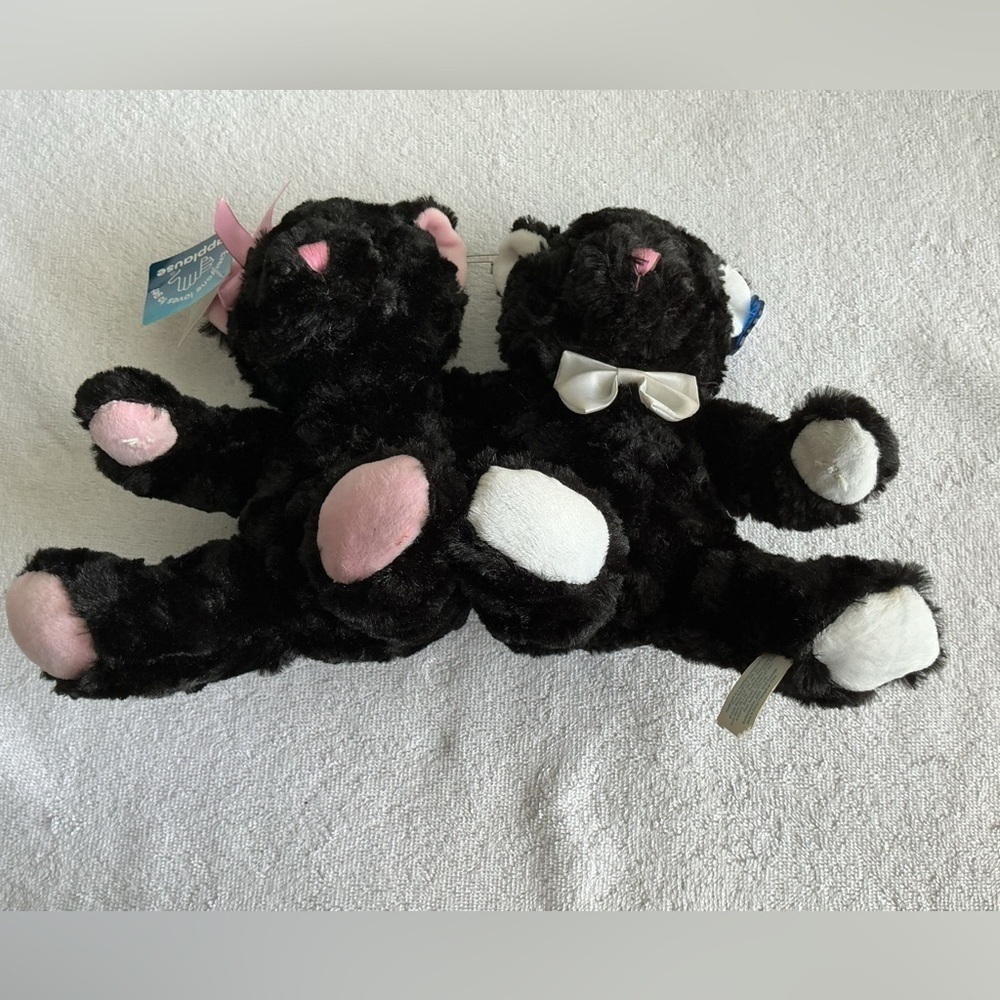 Black and White Stuffed Animal Cat Set - Picture 5 of 9